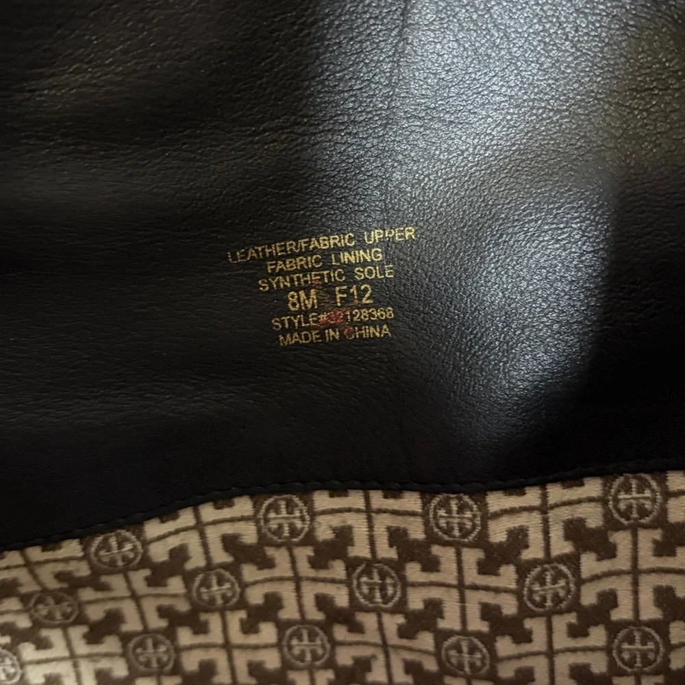 TORY BURCH Quilted Black Riding Boots Leather Logo Tall Deaigner Sz 8